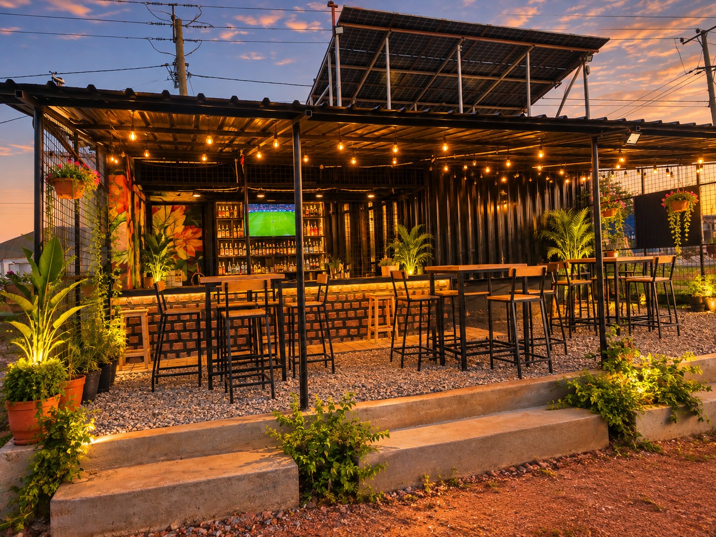 The Nile Bridge sports bar ready for an evening with friends