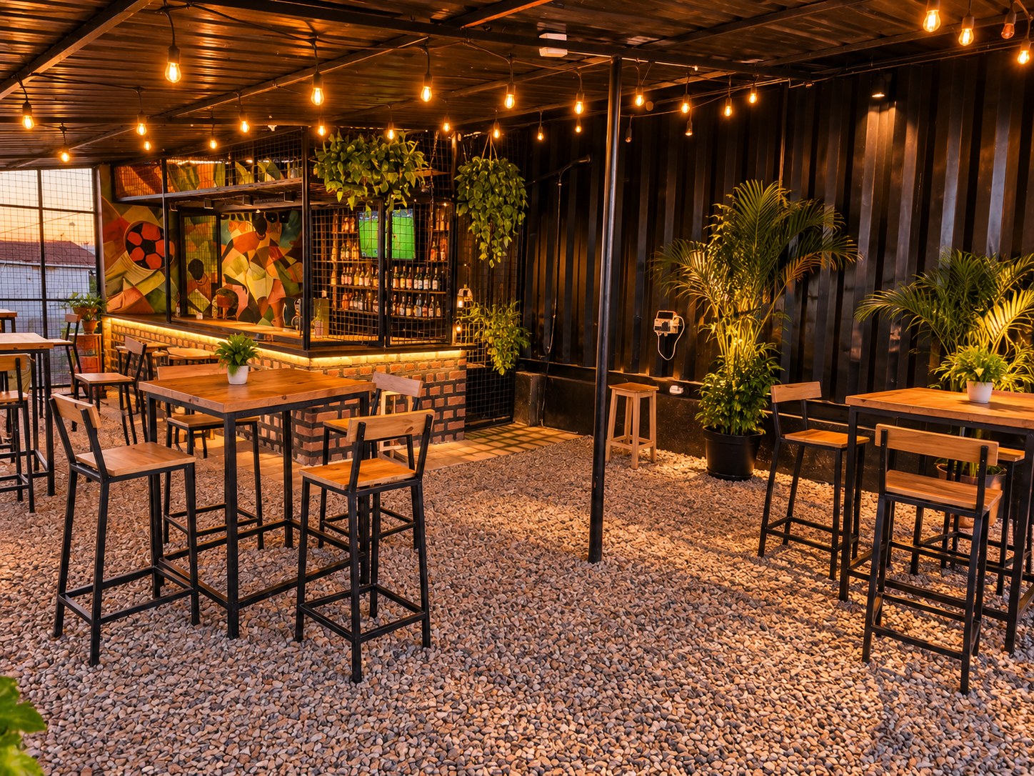 Open-air tables at the bar